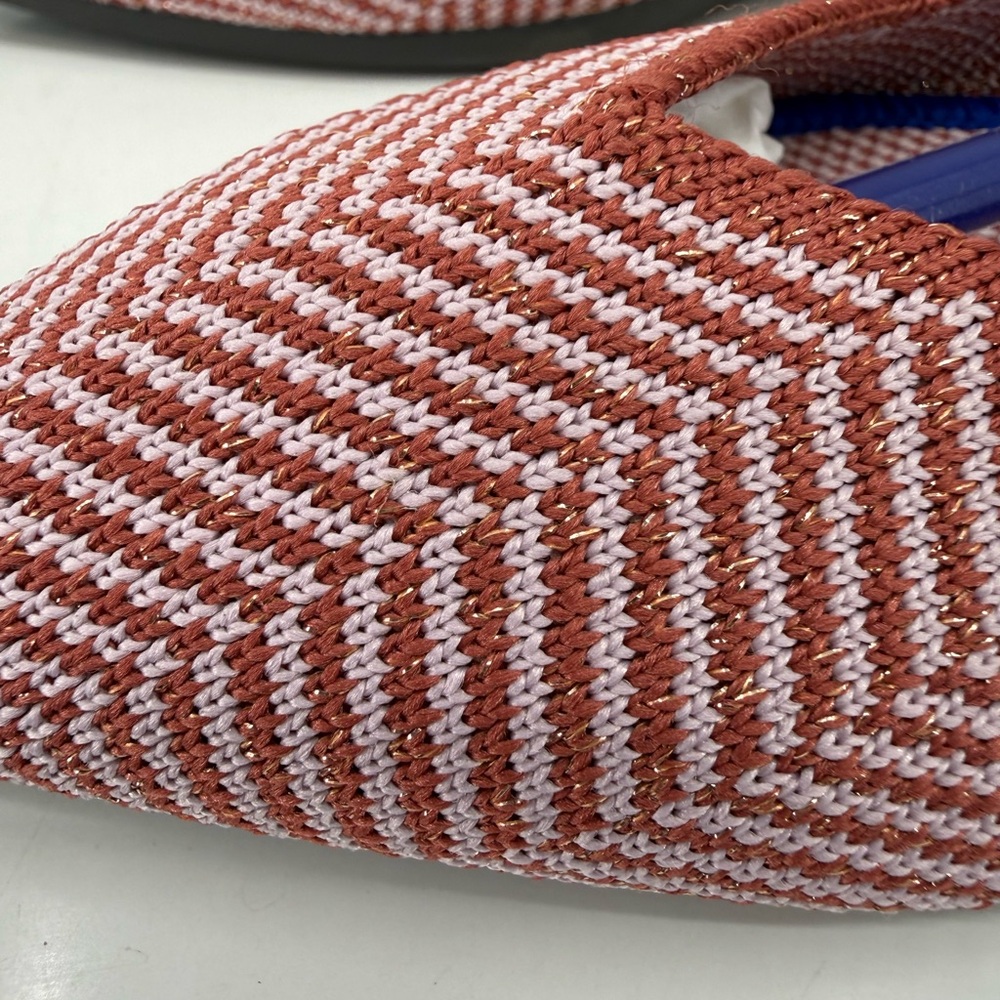 Rothy's Size 5.5 Retired Amber Metallic Herringbone Pointed Toe NEW 002-191 - Picture 10 of 16